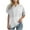 White, variant on Womens Casual Shirts Fashion V Neck Wafflely-Knit Top Summer Short Sleeve T Shirts Solid Color Loose Blouses Pullover Tops