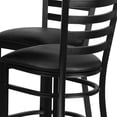 thumbnail image 6 of Emma + Oliver 30RD Black Table Set-X-Base & 4 Ladder Back Stools,Black Seat, 6 of 7