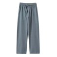 thumbnail image 4 of WOLIAUO Mens Linen Pants Summer Beach Pants Casual Loose Fit with Waist Drawstring Lightweight Vacation Clothing (5XL Dark Gray), 4 of 6