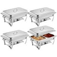 thumbnail image 3 of Chafing Dish Set | Chafing Pans Food Warmer | 4 Pieces Food Trays with Lid, Holder for Buffets, Theme Events, Weddings, Gatherings, Parties, 3 of 10
