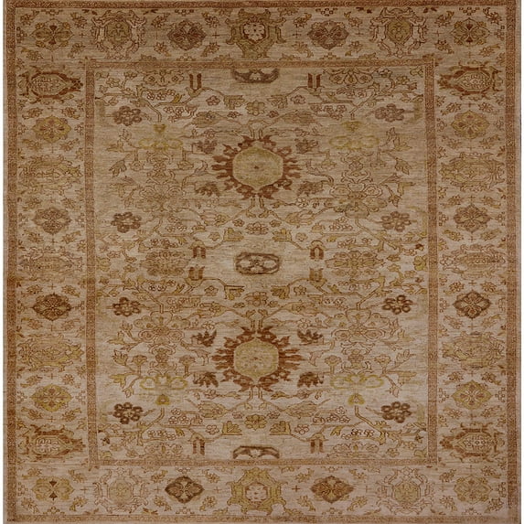 Ahgly Company Indoor Square Mid-Century Modern Mahogany Brown Oriental Area Rugs, 6' Square