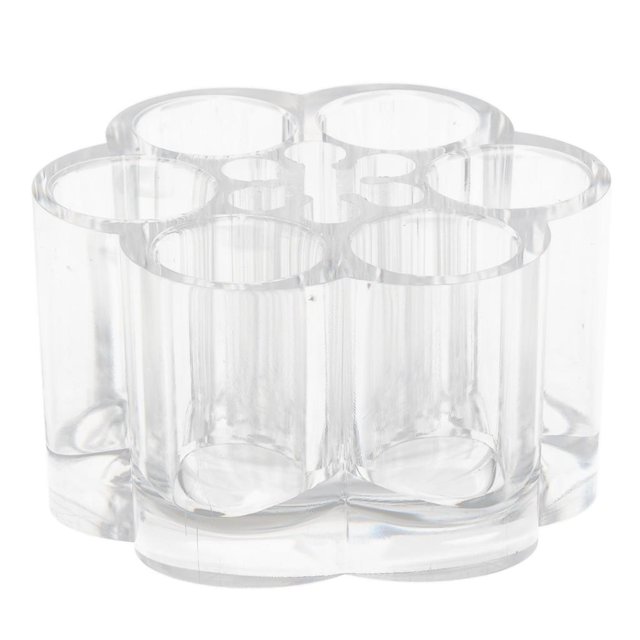 Organizador de Maquillaje Acrílico Multiusos Perfecl 6 Ranuras Soporte para Lápiz Labial y Estante para Pinceles 3.6 x 3.6 x 2.3 Pulgadas