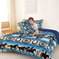 thumbnail image 4 of meiyoeat Western Horse Full Size Comforter Sets,Cowboy Print Bedding Comforter Set For Boys,Blue Beige,Navy Blue Reversible,3pcs,1 Comforter and 2 Pillowcases, 4 of 7