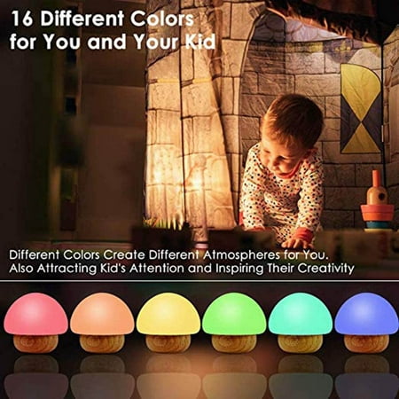 

yotyukeb Kids Bedroom Multicolor Night Lamp Wireless Remote Dimmable Silicone Led Light