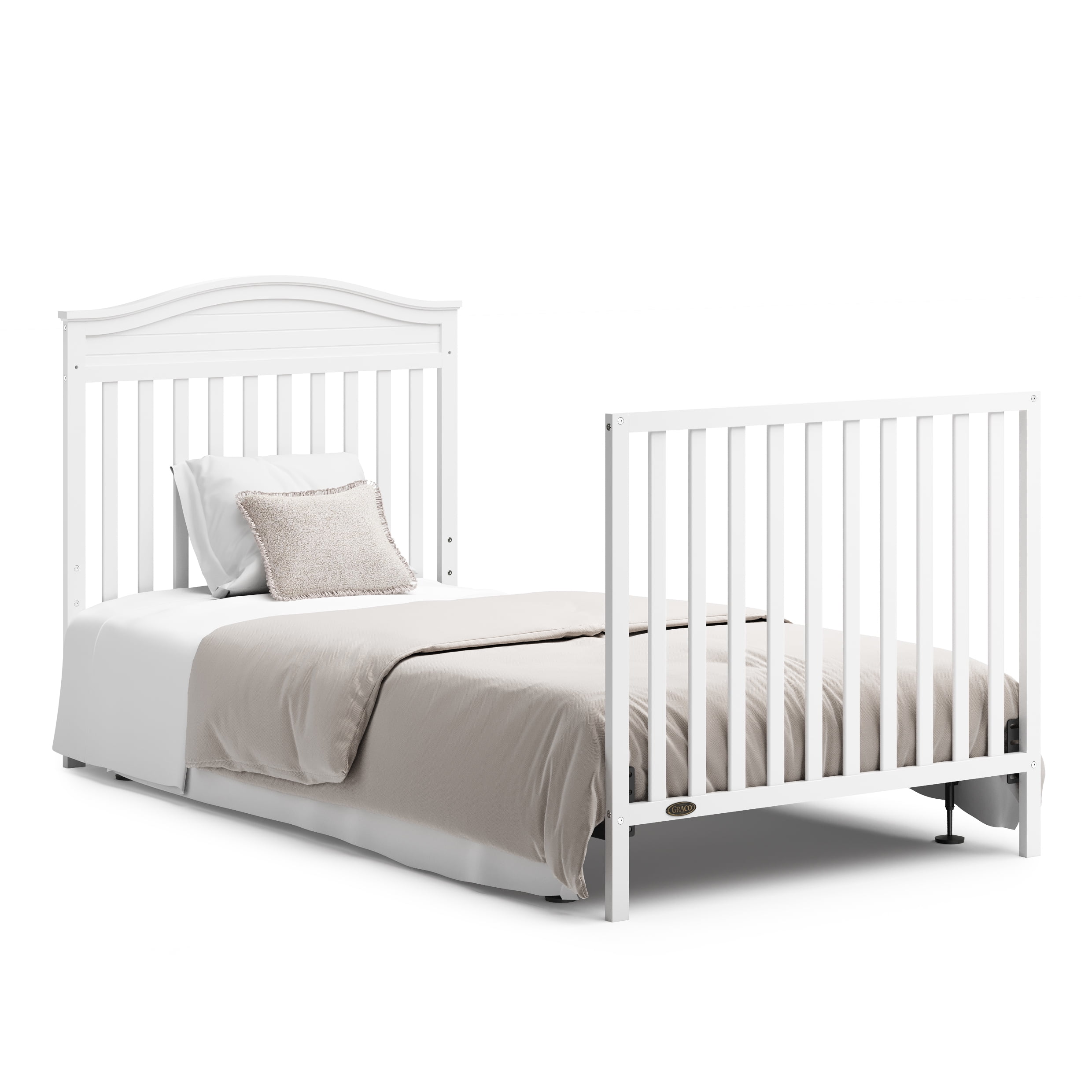 Graco Stella 4-in-1 Convertible Baby Mini Crib with Mattress, White