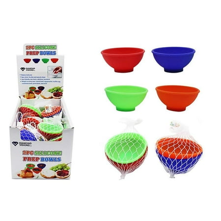 Measuring Prep Bowls - Diamond Visions 11-1575 Flexible Silicone Measuring Prep Bowls MultiPack in Assorted Colors (8 Bowls)