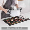 thumbnail image 4 of Watercolor Flowers Placemats for Dinning Table Set of 6, Farmhouse Floral Vintage Black Burlap Kitchen Place Mats Waterproof Cloth Table Mats, Indoor Outdoor Placemats Easy Clean Dinner Decor, 4 of 8