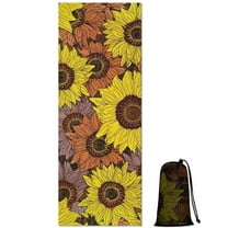 Colorful Sunflower Pattern Hot Yoga Mat Towel Non Slip for Hot Yoga - Quick-Drying Yoga Mat Cover with 4 Corner Pockets with Travel Bag - Hot Yoga Towel Non Slip Grip Moisture Wicking Sweat 70"x26"