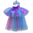 thumbnail image 4 of Godom Girls Sequin Tutu Dress 1T-8T Layered Mesh Elastic Waist Skirt Party Birthday Cake Outfit,Purple, 4 of 5