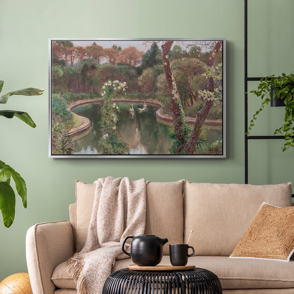 Vintage Landscape-CCCLXXII By Wexford Home Framed in Silver Wood Gallery Wrapped Canvas 27 in. x 41 in.