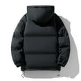 thumbnail image 3 of BLTIBY Women's Winter Warm Puffer Jacket Cropped Zip up Fluffy Quilted Down Jackets with Hood Thicked Lightweight Coat with Pockets Black M, 3 of 3