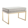 thumbnail image 3 of Snugway Striped Upholstered Bench with Gold Metal Frame, for Bedroom, Cloakroom, Entryway, 3 of 7