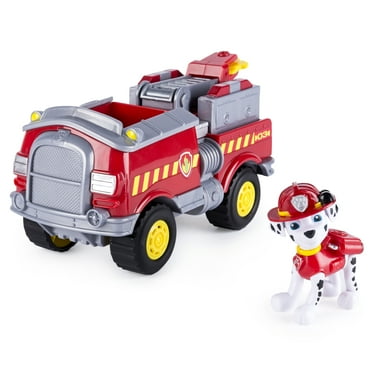 Paw Patrol Marshall's Fire Fightin' Truck With Figure - Toy Vehicle With Moving Ladder And Wheels
