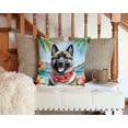 thumbnail image 3 of Norwegian Elkhound Luau Throw Pillow 14 in x 14 in, 3 of 4