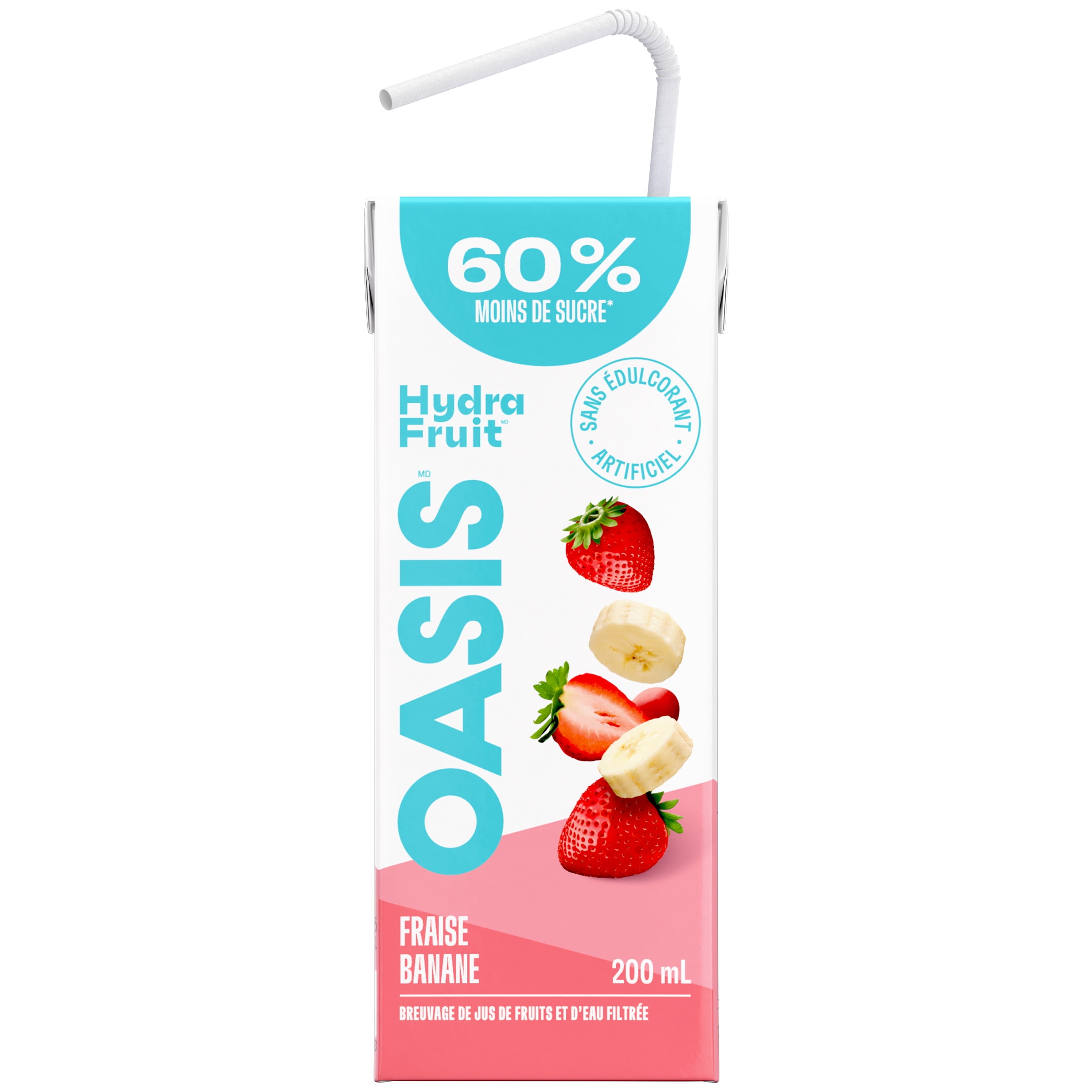 Strawberry Banana Fruit Juice, OASIS HYDRAFRUIT STRAWBERRY/BANANA JUICE 8X200ML