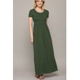 thumbnail image 2 of Made by Johnny Women's Short Sleeve Loose Plain Casual Long Maxi Dresses with Pockets L OLIVE, 2 of 6