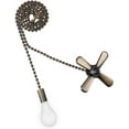 thumbnail image 2 of Ceiling Fan Pull Chain - Light Bulb & Fan Pattern Pull Chain Pendant Ceiling Fan Chain, 12 Inches Fan Pulls Chain Extender (4 PCS, Bronze), 2 of 5