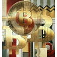 thumbnail image 2 of Hunziker, Steve 20x21 White Modern Wood Framed Museum Art Print Titled - Bitcoin Deco VII, 2 of 4