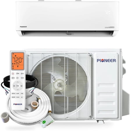 Pioneer Quantum Hyperformance 9,000 BTU 25 SEER2 230V High-Wall Ductless Energy-Star Mini-Split Air Conditioner Inverter Hyper Heat Pump Full Set