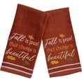 thumbnail image 6 of Serafina Home Autumn Fall Bath Fingertip Towels Bathroom Decor Farmhouse Harvest: Rust Dark Orange 100% Cotton Towels Fall Is Beautiful Stitched Border, 2 Piece Set, 6 of 7