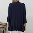 thumbnail image 4 of IROINNID Cardigan Outfits for Women 3/4 Sleeve Comfortable Solid Color Cardigan Top Blouse,Navy, 4 of 9