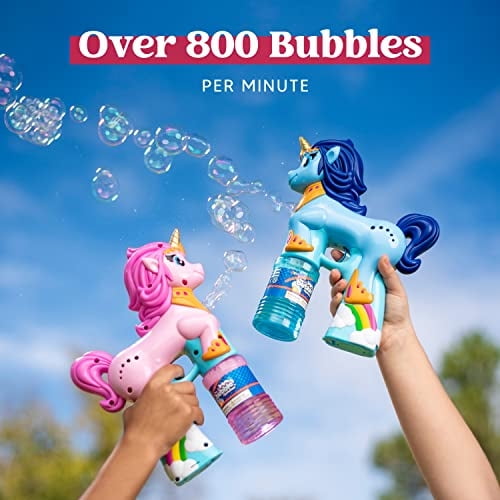JOYIN 2 Pcs Pistola Burbuja de Unicornio Automática para Niños con Solución de Burbujas Joyin JOYIN