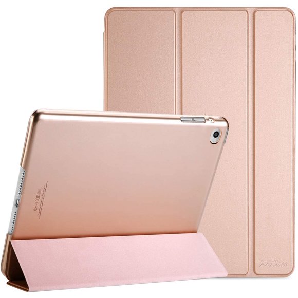 TEMOGU-Smart Case for iPad Air 2 2014 A1566 A1567, Slim Lightweight Stand Protective Cover with Translucent Frosted Back -Rosegold