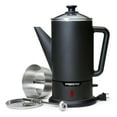 thumbnail image 1 of Open Box Presto 02815 Cordless Coffee Maker, Stainless Steel Percolator, Easy Pour Spout, Black, 1 of 12
