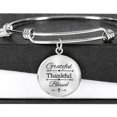 thumbnail image 2 of Grateful Thankful Blessed Circle Bangle Stainless Steel or 18k Gold 7-9" Bracelet, 2 of 7