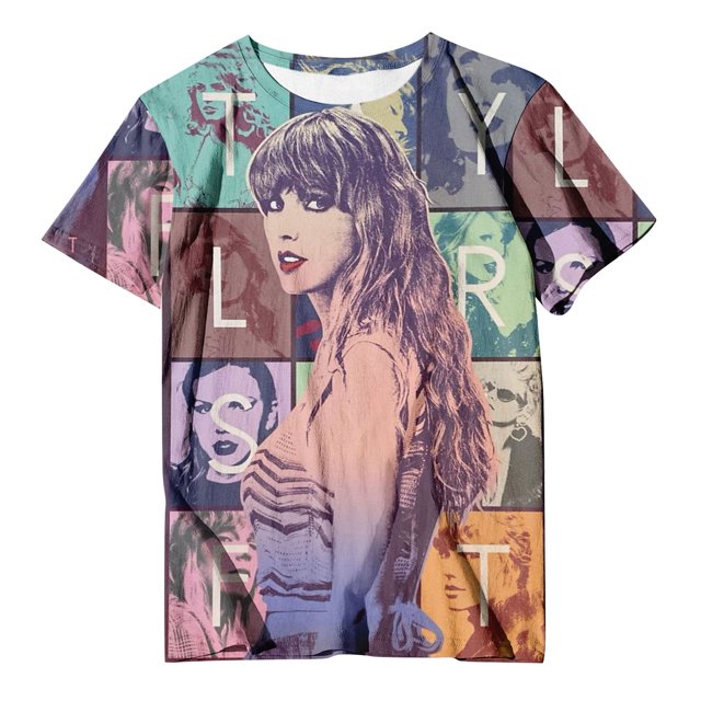 TayIor Sw1ft Chemises, Tylor Sw1ft Merch, Tylor Sw1ft, Chemises Blouse à Manches Courtes à Col Rond Imprimées Décontractées de Mode pour Femmes, T-Shirts Graphiques pour Amatrices de Musique pour Femmes TKFASHION Multicolore TTG