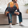 thumbnail image 7 of Fotbe Lighthouse At Sunset Coast Pattern Long Sleeve Pajama Set for Men,Sleepwear Set,2-piece Loungewear Set,Soft PJs Comfy Nightwear with Pockets-XX-Large, 7 of 7