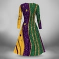 thumbnail image 3 of FcBaudy Robe à Manches Longues à Col en V, Robes d'Été pour Femmes, Robes pour Femmes Robe Imprimée pour Dames Style à Manches Longues à Col en V Robe pour Femme, 3 of 4