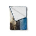 thumbnail image 2 of Medieval Soft Flannel Fleece Throw Blanket, Old Castle on the Hill Royal Stories of Middle Age Mist, Cozy Plush for Indoor and Outdoor Use, 60" x 80", Grey Blue, by Ambesonne, 2 of 5