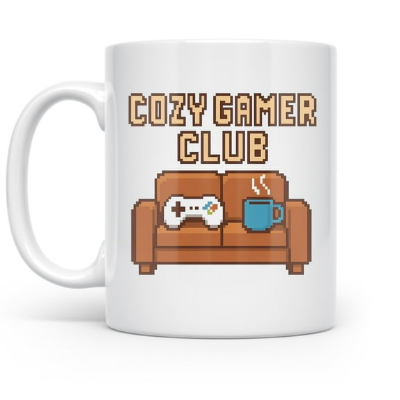 Gamer 11 oz Coffee Mug - Cozy Gamer Design White Ceramic Gift