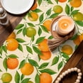thumbnail image 3 of Green Orange Table Runner 72 Inches, Summer Botanical Leaves Watercolor Bed Runner Dresser Scarves Tabletop for Indoor Outdoor Parties/Ceremony/Banquet, 18" x 72", 3 of 8