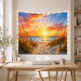 thumbnail image 5 of Beach Path at Sunset in Warm Light, Serene Coastal Nature for Ocean Lovers, Beach Wall Art, Housewarming Gift, Tapestry Wall Hanging for Living Room, Bedroom and Dorm, 5 of 7