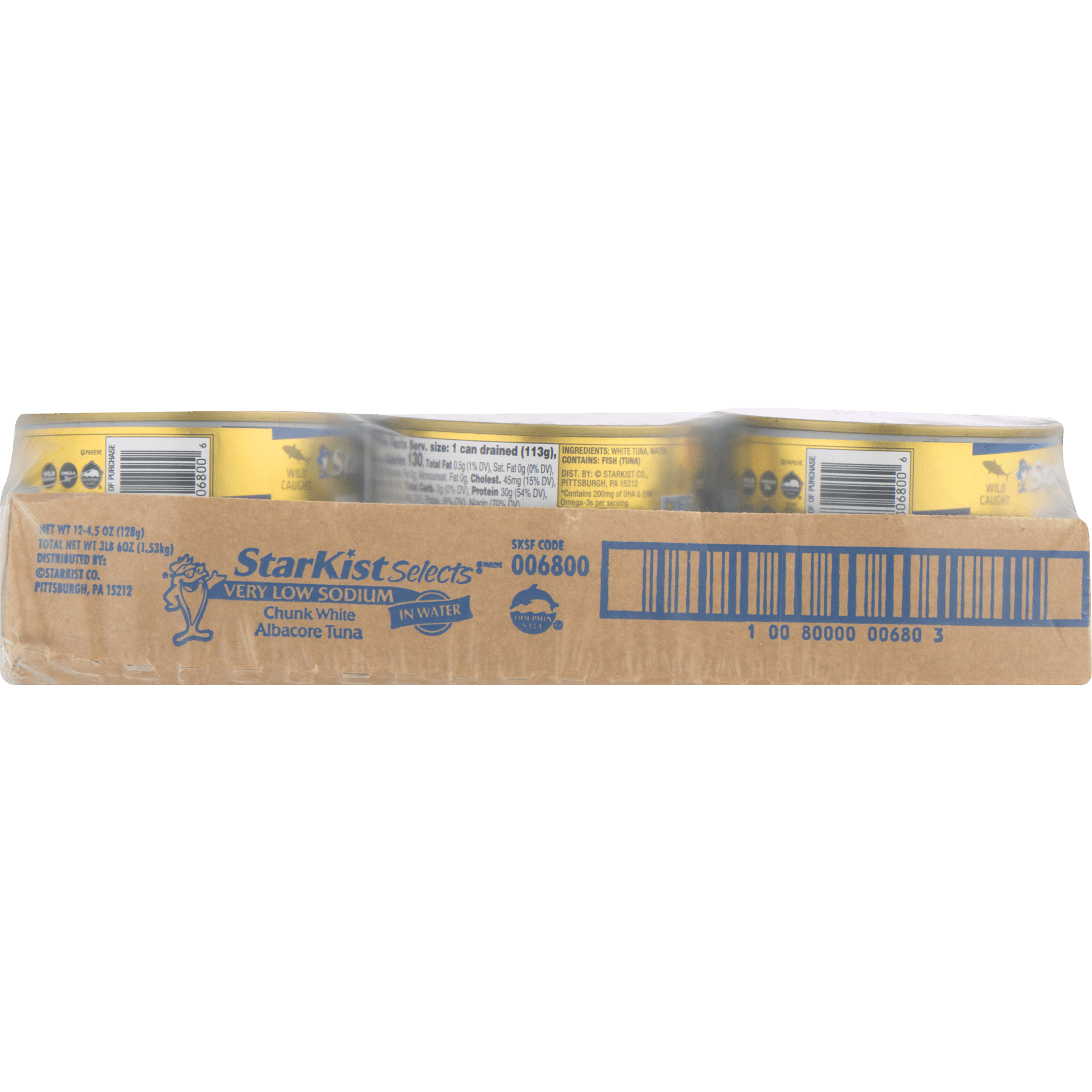 (12 pack) StarKist Selects Chunk White Albacore Tuna in Water, No Salt Added, 4.5 oz Can