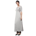 thumbnail image 2 of J. METHOD Women's Half Sleeve Scoop Neck Plain Modest Maxi Long Dress NEWDR44 Heather M, 2 of 6