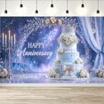 Starry Galaxy Roses 7x5FT White Rose Happy Anniversary Backdrop Galaxy Starry Sky Arch ...