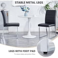 thumbnail image 5 of StnTalk Dining Chairs Set of 2, Black Faux Leather Kitchen Chairs with Thick Padded Seat, Armless Side Chairs with Metal Legs for Apartment & Small Dining Spaces, 5 of 7