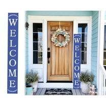 72in Navy Rustic Welcome Porch Sign | All-Season Foldable Outdoor Decor
