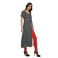 thumbnail image 3 of Moomaya Women Cotton Short Sleeve Kurta Long Tunic Printed Front Slit Kurtis, 3 of 6