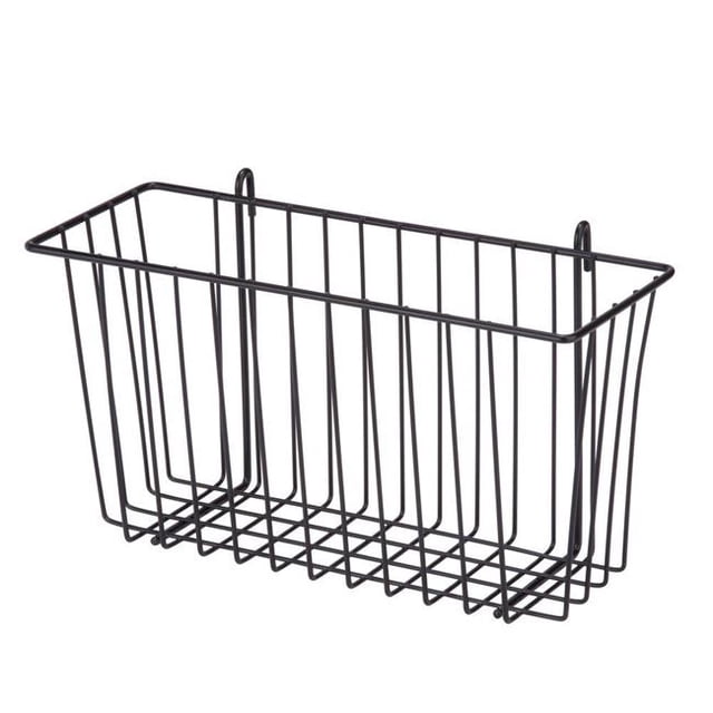 Import Steel Wire Accessory Basket, Black
