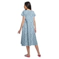 thumbnail image 2 of Moomaya Chemise de Nuit Imprimée à Manches Courtes pour Femmes Col en V en Coton, 2 of 5