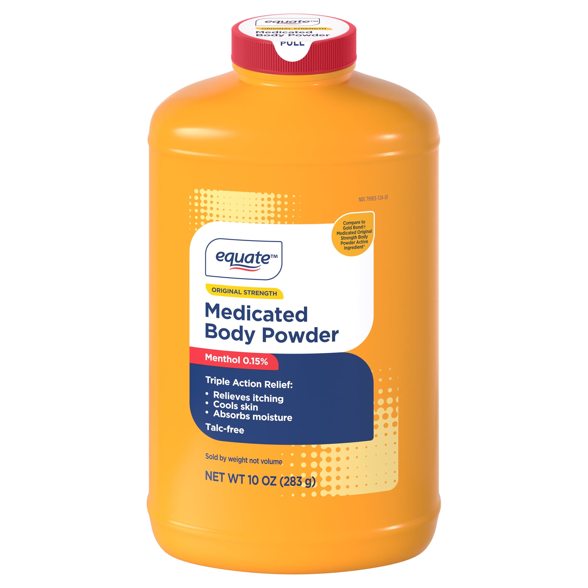 Equate Medicated Body Powder, Unscented, 10 oz, Compare to Gold Bond® Medicated Body Powder Active Ingredient