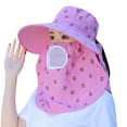 thumbnail image 2 of Only Moment PP1 Fishing Hiking Outdoor Safari Hats with Detachable Face Mask Polyester Wide Brim Ponytail Beach Sun Protection Breathable Cotton Summer Hat One Size, 2 of 4