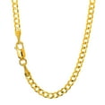thumbnail image 2 of JewelStop 14k Solid Yellow Gold 3.6 mm Cuban Curb Chain Necklace, Lobster Claw Clasp-22 Inches, 8.1gr., 2 of 6