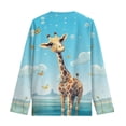 thumbnail image 7 of Jiueut Cartoon Giraffe Shirts for Girls 3-4 Years Old Toddler Girls Long Sleeve T-Shirts Crewneck Shirt for Girls Fall Outfits for Kids Girls Trendy Daily Clothes, 7 of 7