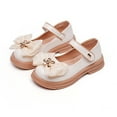 thumbnail image 2 of Otqutp Casual Baby Girls Dance Shoes Fashion Spring Summer Children Casual Shoes Girls Dress Shoes Thick Sole Round Toe Solid Color Bowknot Flowers, 2 of 9