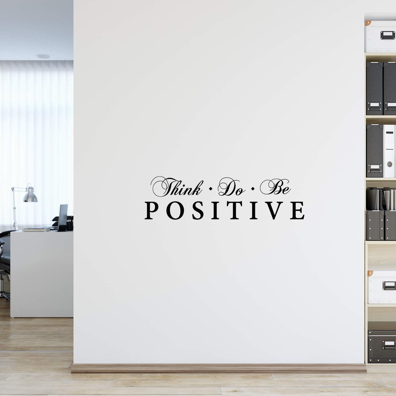 QTH Think Do Be Positive Wall Sticker Inspirational Wall Decal Motivational Office Decor Quote Inspired Motivated Wall Art Vinyl Wall Decal School Classroom Words and Saying 36x10in